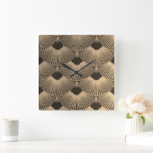 Kunstdeco zwart/Gold ventilatorontwerpklok Vierkante Klok (Huis)