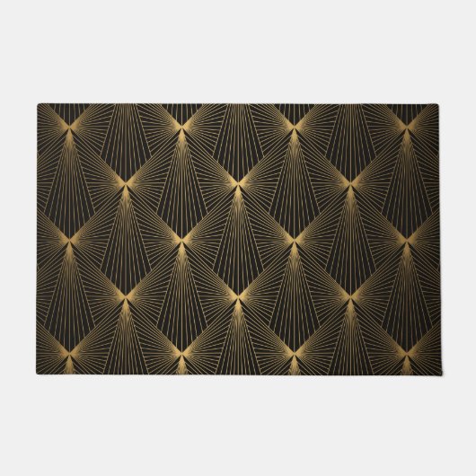 Kunstdeco, zwart goud, chic, elegant, patroon, kla deurmat (Voorkant)