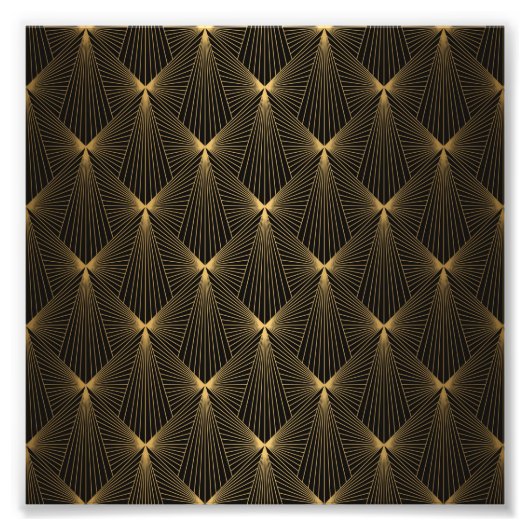 Kunstdeco, zwart goud, chic, elegant, patroon, kla foto afdruk (Voorkant)