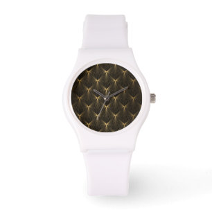 Kunstdeco, zwart goud, chic, elegant, patroon, kla horloge