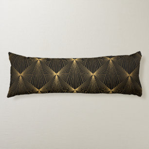 Kunstdeco, zwart goud, chic, elegant, patroon, kla lichaamskussen