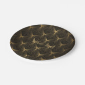 Kunstdeco, zwart goud, chic, elegant, patroon, kla papieren bordje (Gekanteld)