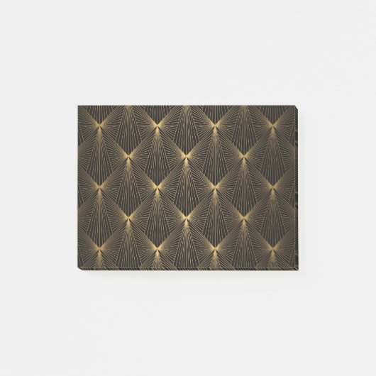 Kunstdeco, zwart goud, chic, elegant, patroon, kla post-it® notes (Voorkant)
