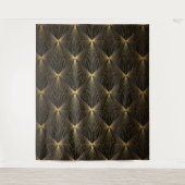 Kunstdeco, zwart goud, chic, elegant, patroon, kla wandkleed (Voorkant)