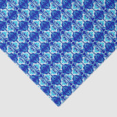 Kunstdecobedachtpatroon - kobalt blauw en wit tissuepapier (Detail)