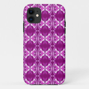 Kunstdecobehangpatroon - diep paars en wit Case-Mate iPhone case