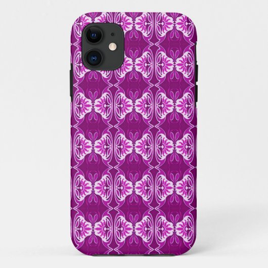 Kunstdecobehangpatroon - diep paars en wit Case-Mate iPhone case (Achterkant)