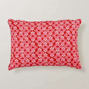 Kunstdecobehangpatroon, donkerrood en roze decoratief kussen