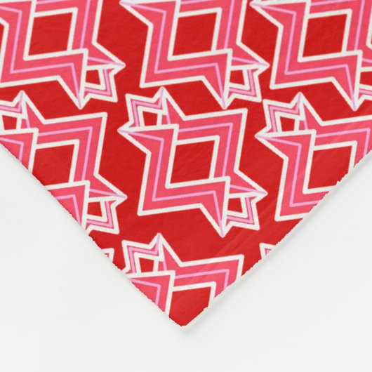 Kunstdecobehangpatroon, donkerrood en roze fleece deken (Hoek)