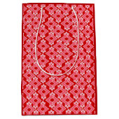 Kunstdecobehangpatroon, donkerrood en roze medium cadeauzakje (Voorkant)