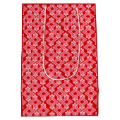Kunstdecobehangpatroon, donkerrood en roze medium cadeauzakje (Achterkant)