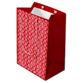 Kunstdecobehangpatroon, donkerrood en roze medium cadeauzakje (Achterkant Gekanteld)