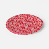 Kunstdecobehangpatroon, donkerrood en roze papieren bordje (Gekanteld)