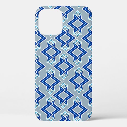 Kunstdecobehangpatroon, grijs / grijs en blauw Case-Mate iPhone case (Achterkant)