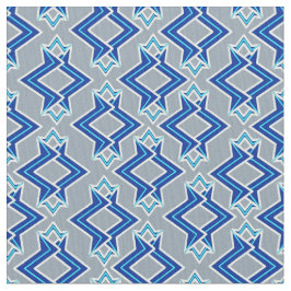 Kunstdecobehangpatroon, grijs / grijs en blauw stof