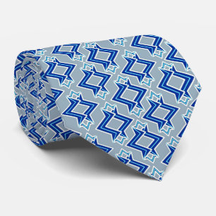 Kunstdecobehangpatroon, grijs / grijs en blauw stropdas