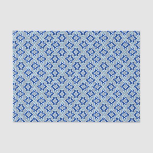 Kunstdecobehangpatroon, grijs / grijs en blauw tissuepapier (Voorkant)