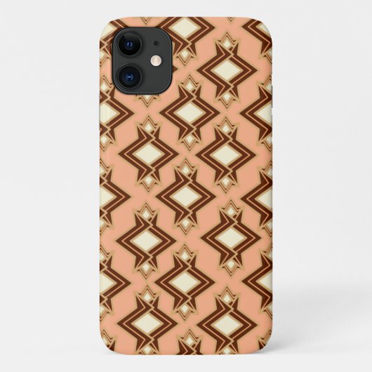 Kunstdecobehangpatroon, koraal en bruin Case-Mate iPhone case (Achterkant)