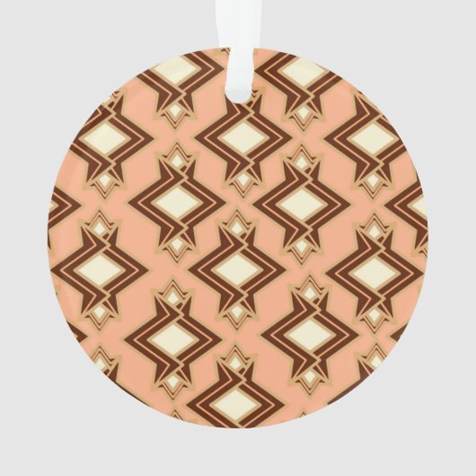 Kunstdecobehangpatroon, koraal en bruin ornament (achterkant)