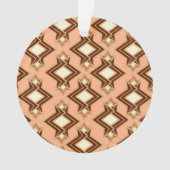 Kunstdecobehangpatroon, koraal en bruin ornament (voorkant)