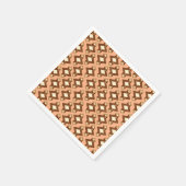 Kunstdecobehangpatroon, koraal en bruin servet (Hoek)