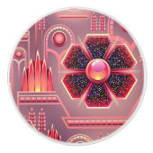 Kunstdecobloem bloemgeometrisch keramische knop (Voorkant)