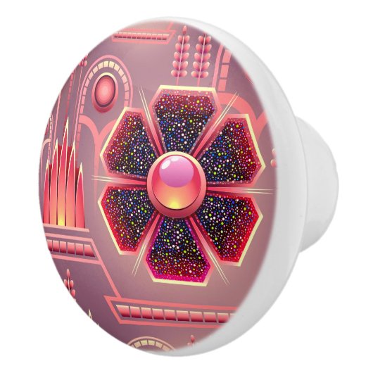 Kunstdecobloem bloemgeometrisch keramische knop (Rechts)