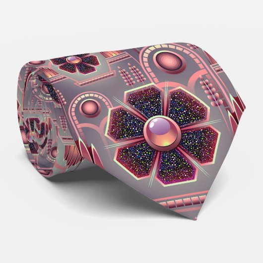 Kunstdecobloem  bloemgeometrisch stropdas (Opgerold)