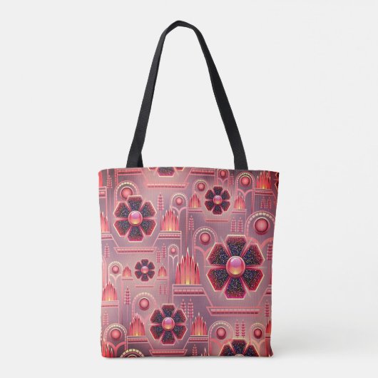Kunstdecobloem bloemgeometrisch tote bag (Achterkant)