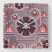 Kunstdecobloem  bloemgeometrisch vierkante klok (Voorkant)