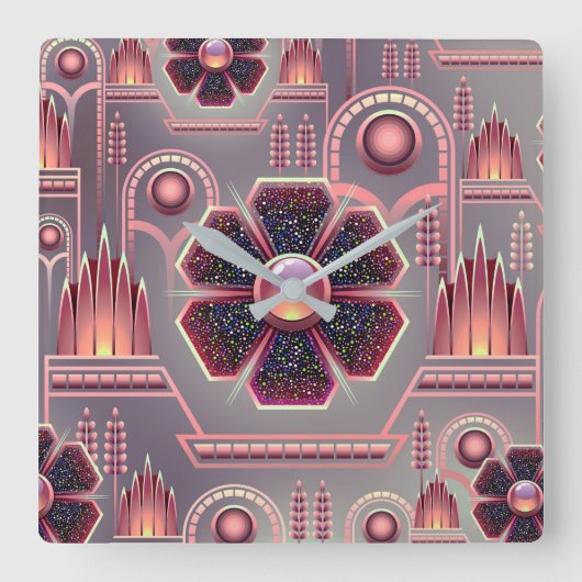 Kunstdecobloem  bloemgeometrisch vierkante klok (Voorkant)