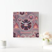 Kunstdecobloem  bloemgeometrisch vierkante klok (Huis)