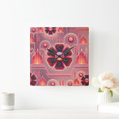 Kunstdecobloem  bloemgeometrisch vierkante klok (Huis)