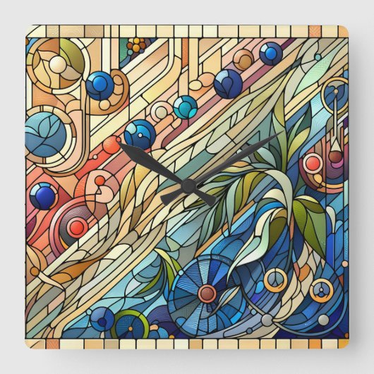 Kunstdecodeontwerpwandklok Vierkante Klok (Voorkant)