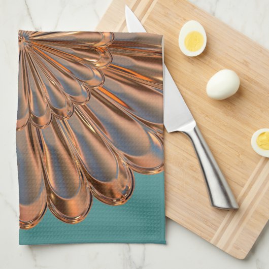 Kunstdecoder en blauwgroen ontwerp van ventilators theedoek (Quarter Fold)