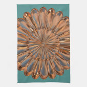 Kunstdecoder en blauwgroen ontwerp van ventilators theedoek (Verticaal)