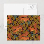 kunstdecoeekhoorn en -bladeren briefkaart (Voorkant / Achterkant)