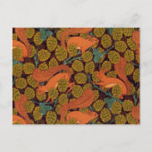  kunstdecoeekhoorn en -bladeren briefkaart (Voorkant)