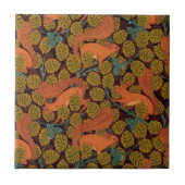  kunstdecoeekhoorn en -bladeren tegeltje (Voorkant)