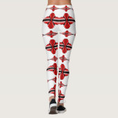 Kunstdecoelementen in diepe rode leggings (Achterkant)