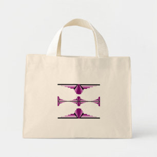 Kunstdecoelementen in diepe roze mini tote bag