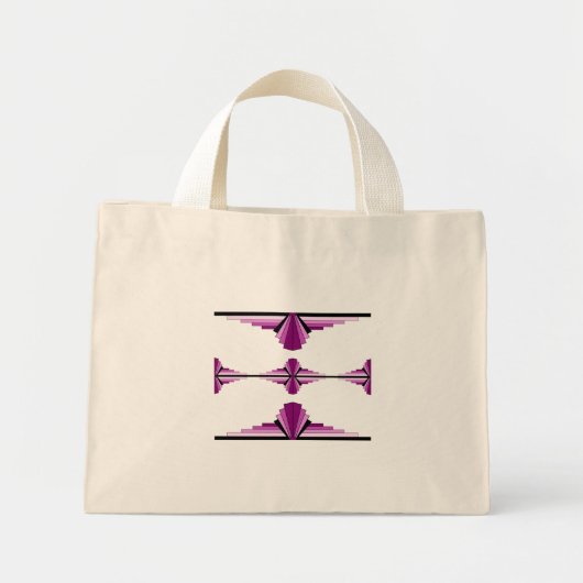 Kunstdecoelementen in diepe roze mini tote bag (Voorkant)