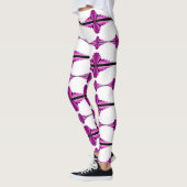 Kunstdecoelementen in dieproze Leggings (Links)