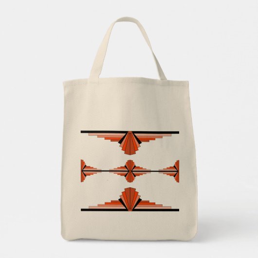 Kunstdecoelementen in het sinaasappel tote bag (Achterkant)