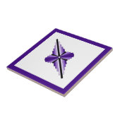 Kunstdecoelementen in paars tegeltje (Zijkant)