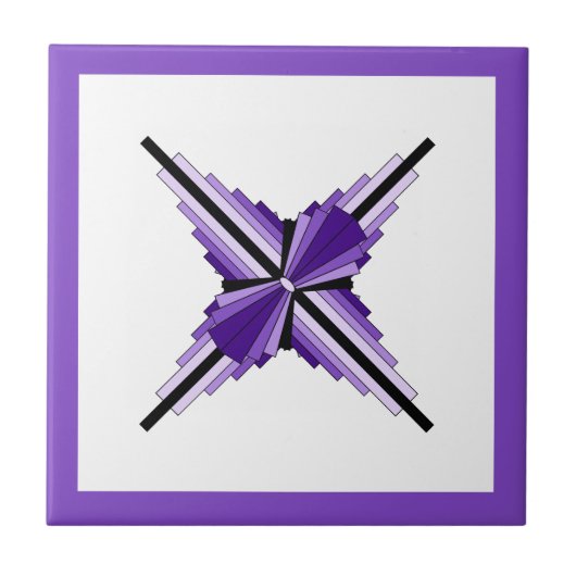 Kunstdecoelementen in paars tegeltje (Voorkant)