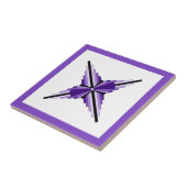 Kunstdecoelementen in paars tegeltje (Zijkant)