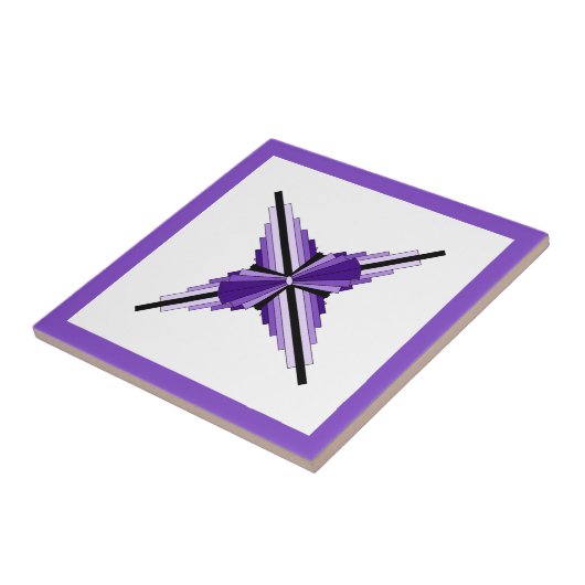 Kunstdecoelementen in paars tegeltje (Zijkant)