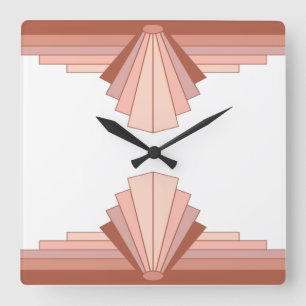 Kunstdecoelementen in volledig roos goud06 vierkante klok