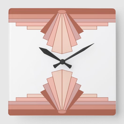 Kunstdecoelementen in volledig roos goud06 vierkante klok (Voorkant)